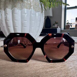 NWOT Betsey Johnson Octagon Tortoise Shell Sunglasses